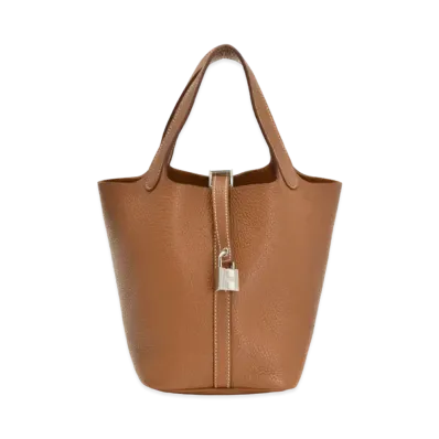 Hermes Picotin Lock 22/MM Taurillon Clemence "Gold/Silver"