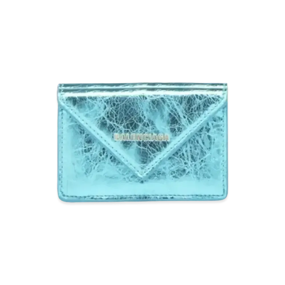 BALENCIAGA Papier Mini Wallet "Turquoise"