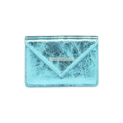 BALENCIAGA Papier Mini Wallet "Turquoise"