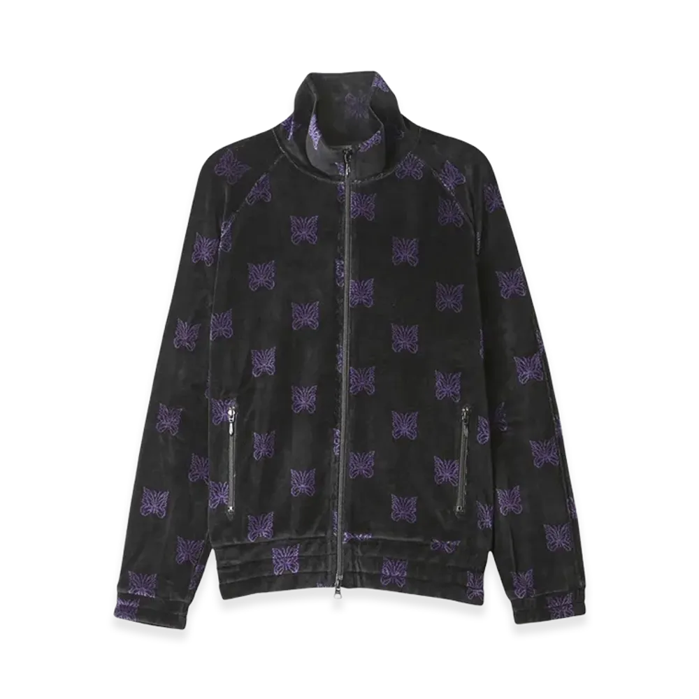 NEEDLES Papillon Track Jacket Velour "BlackPurple"