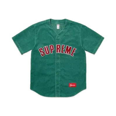 Supreme Corduroy Baseball Jersey "Dusty Teal"