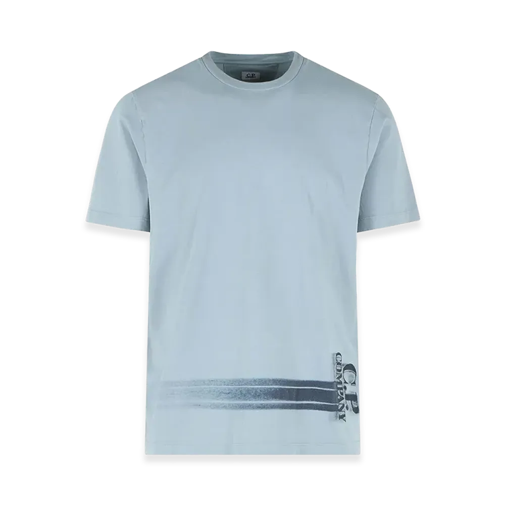 C.P. Company Cotton T-Shirt "Gray/Light Blue"