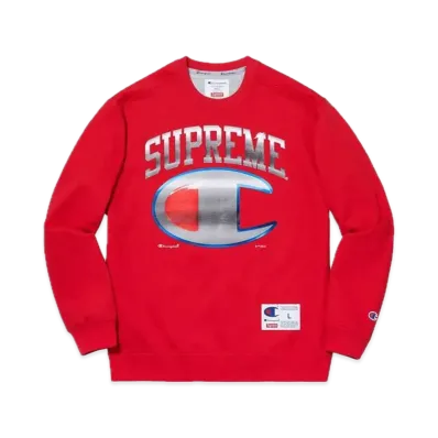 Supreme x Champion Chrome Crewneck "Red"
