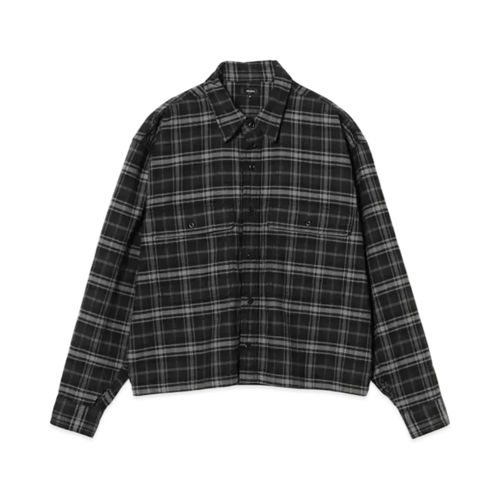 BEAMS Short Checked Shirt "Black"