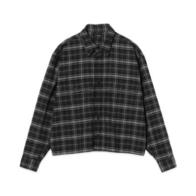 BEAMS Short Checked Shirt "Black"