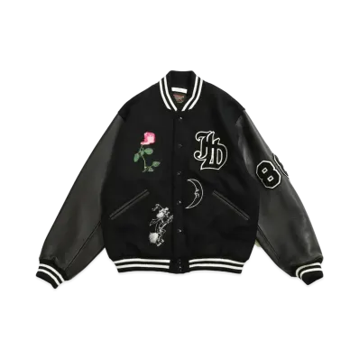SKOOKUM × JieDa STADIUM JACKET "BLACK/BLACK"
