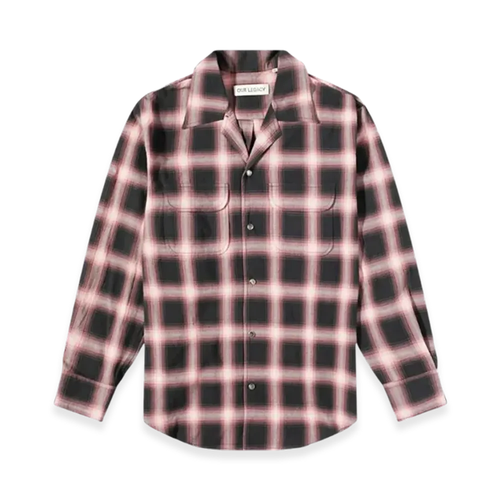 OUR LEGACY Poco Shirt Pink Black Optic Dissonanace "Pink Black Optic Dissonance"