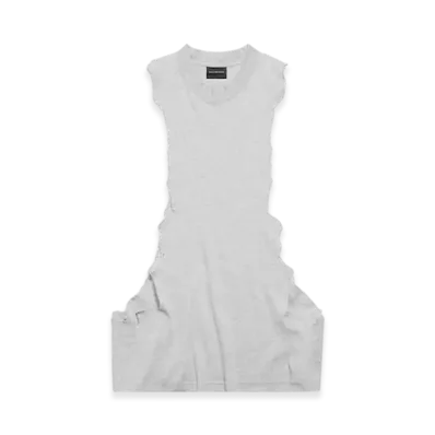 BALENCIAGA Ripped Tank Top "Light Heather Grey"