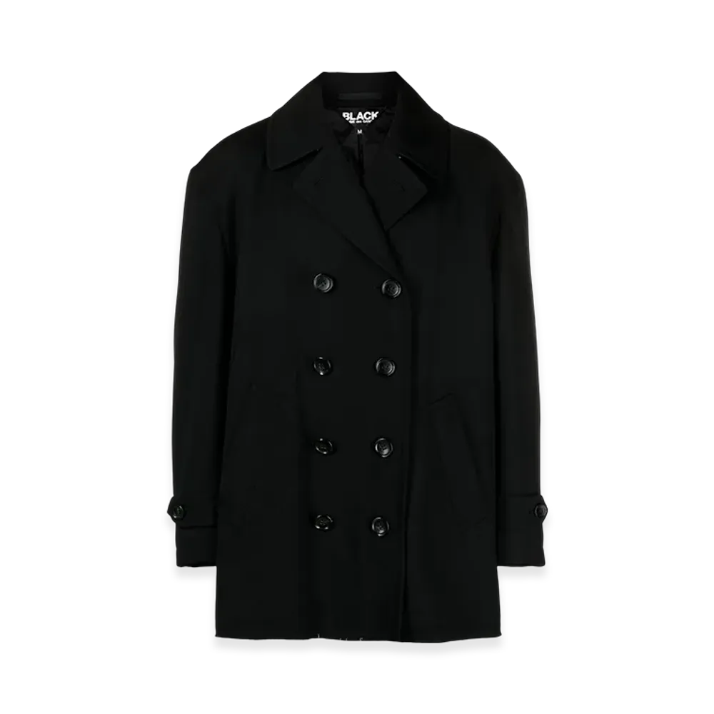 BLACK COMME des GARCONS Damaged Double Coat "Black"
