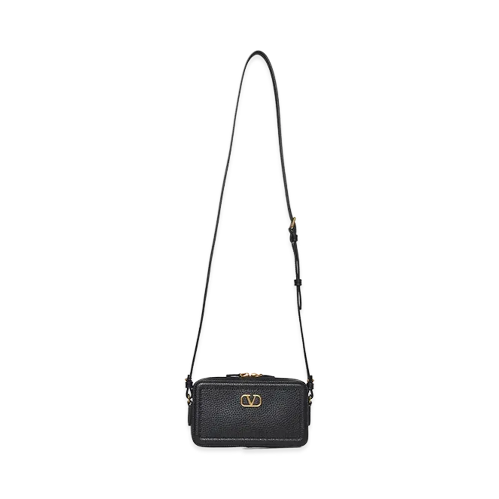 Valentino Women's Leather Vlogo Crossbody Bag "Black"