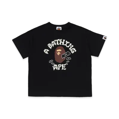 A BATHING APE Kids Halloween College Glow In The Dark Relaxed Fit Tee "Black"