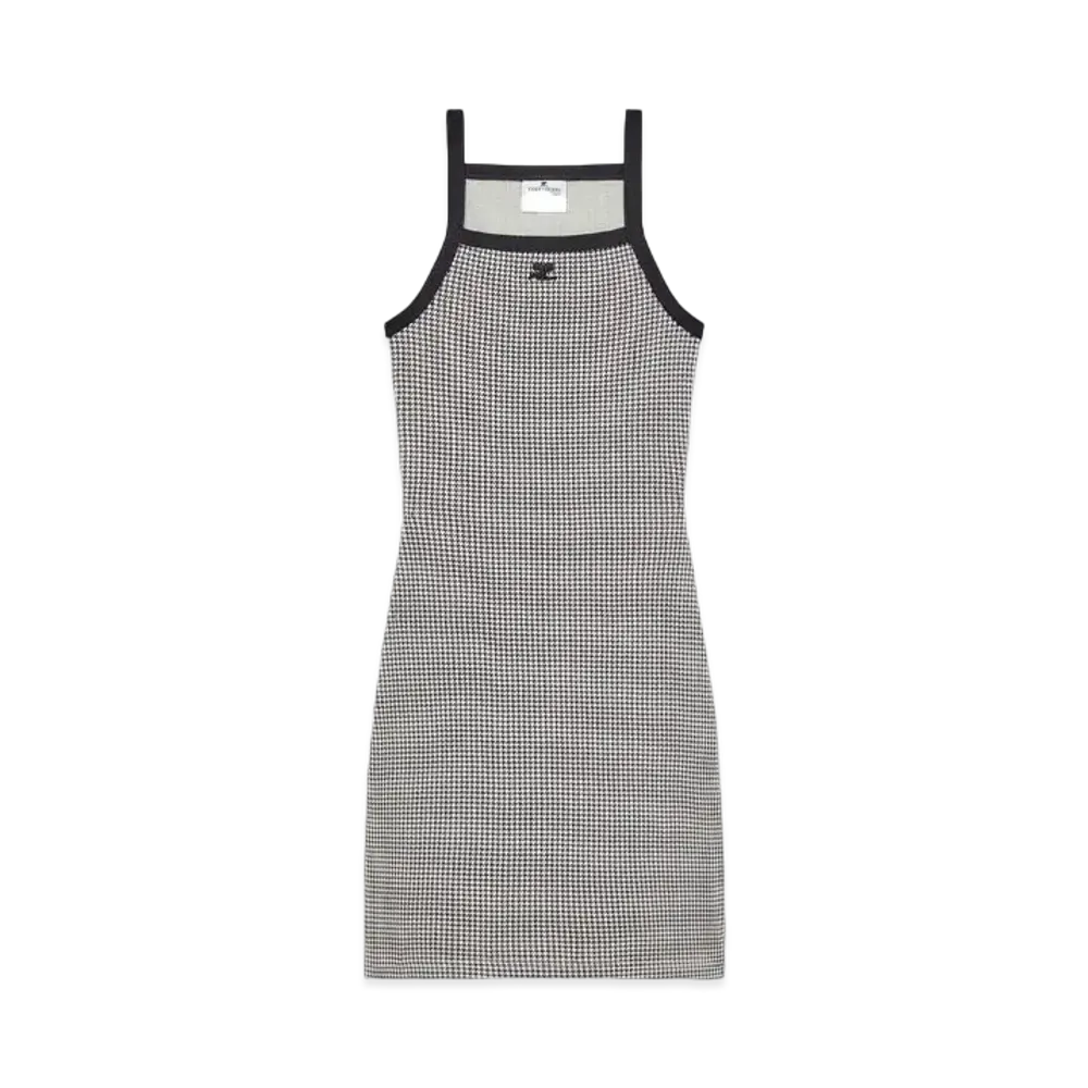 Courreges Contrast Houndstooth Mini Dress "Houndstooth White/Black"