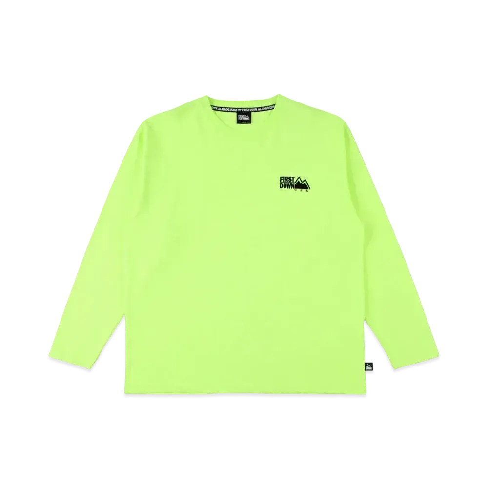 FIRST DOWN L/S EMBROIDERY TEE "Neon Yellow"