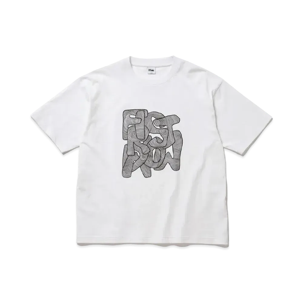 FIRST DOWN S/S TEE #3 COTTON JERSEY by E-WAX STUDIO "White"