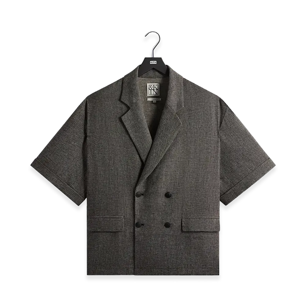 Kith &Kin Textured Linen Ito Blazer "Black Melange"