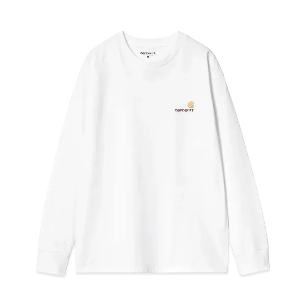 Carhartt WIP Long Sleeve American Script T-Shirt "White"