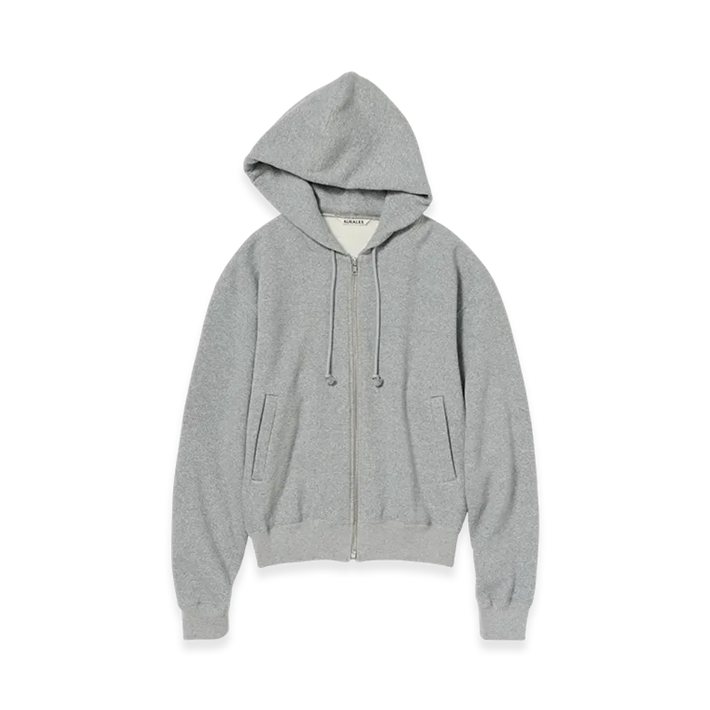 AURALEE Smooth Soft Bd Sweat Zip Parka Woman "Top Gray"