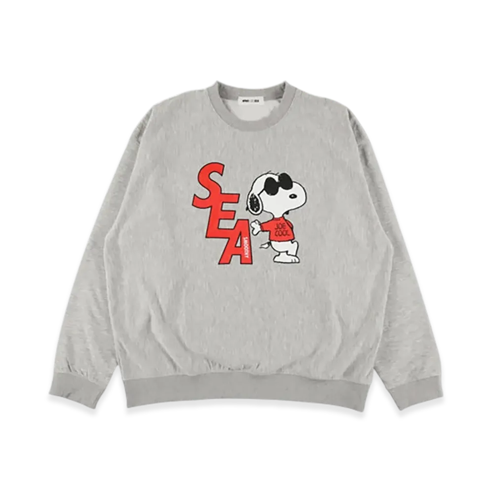 WIND AND SEA x SMOOTHY Snoopy Crewneck Sweatshirt "Gray"