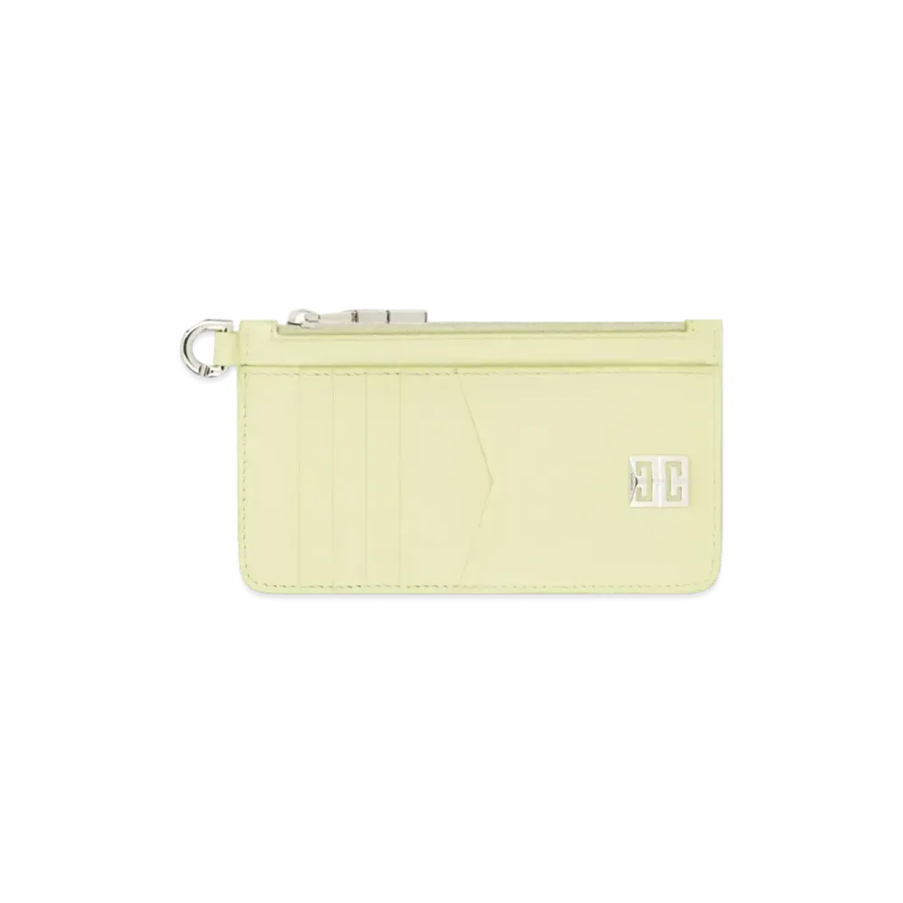 GIVENCHY 4G Zipped Cardholder in Box Leather "Avocado Green"