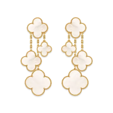Van Cleef & Arpels Magic Alhambra earrings 4 motifs "18K Yellow gold/Mother-of-pearl"