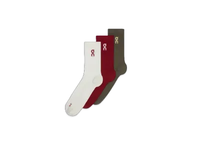 on Embroidered Logo Sock 3P Year of the Horse "Grizzly/Ivory"