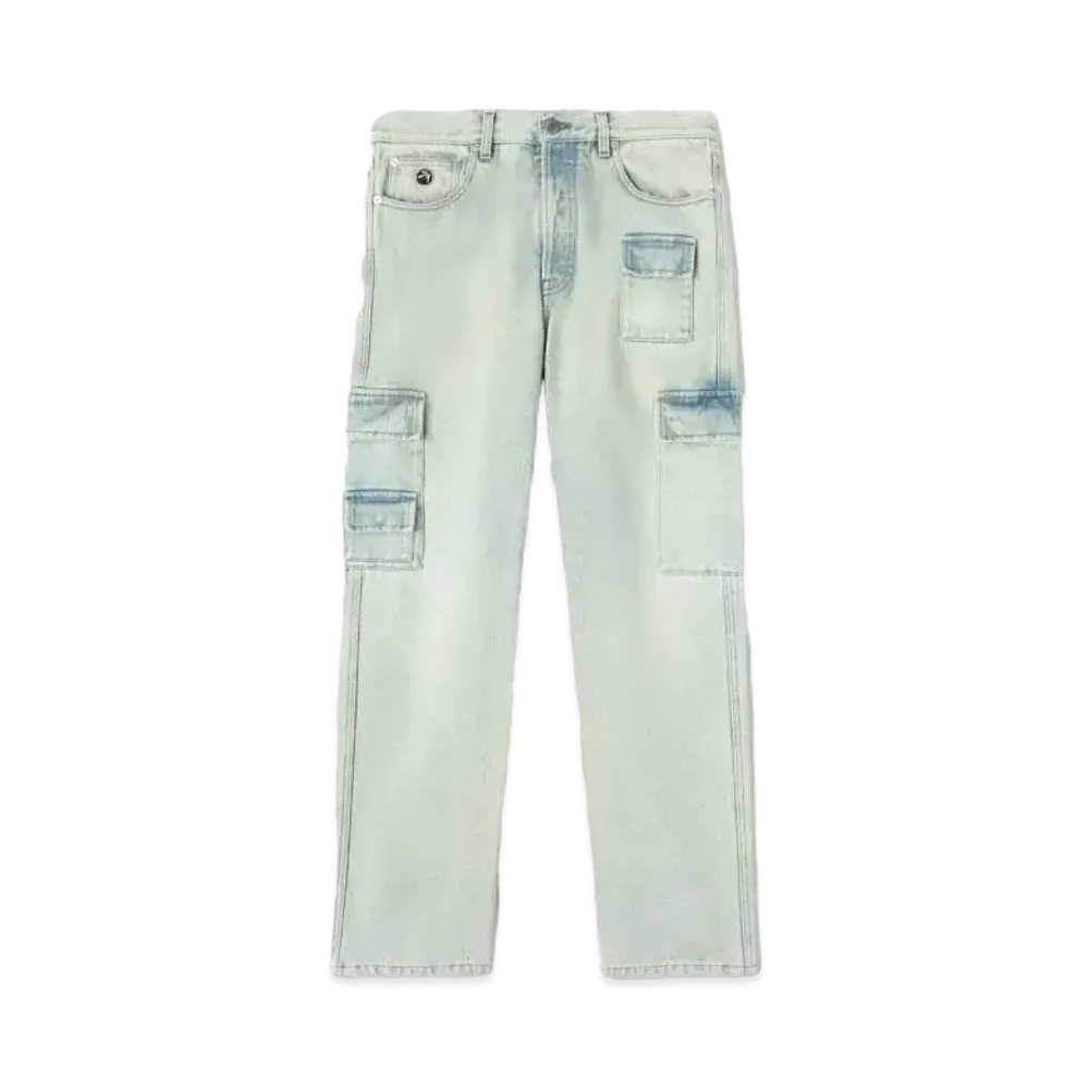 AMBUSH Slim Denim Cargo Pants "Light Blue"