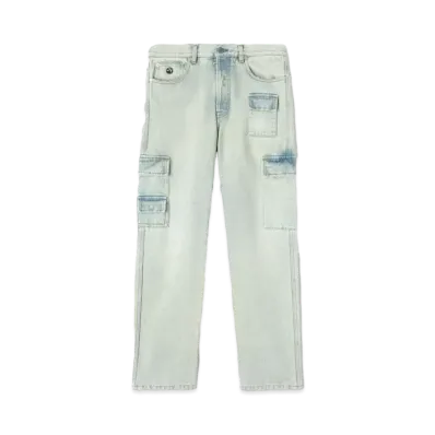 AMBUSH Slim Denim Cargo Pants "Light Blue"