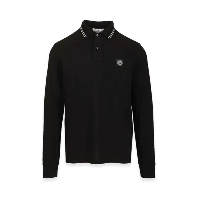Stone Island Long-Sleeved Polo Shirt "Black"