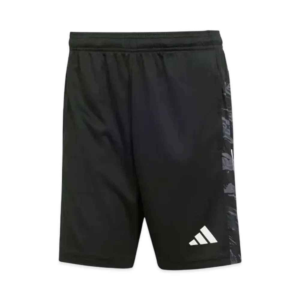 adidas Train Essentials Camo Three Stripes Shorts "Black"