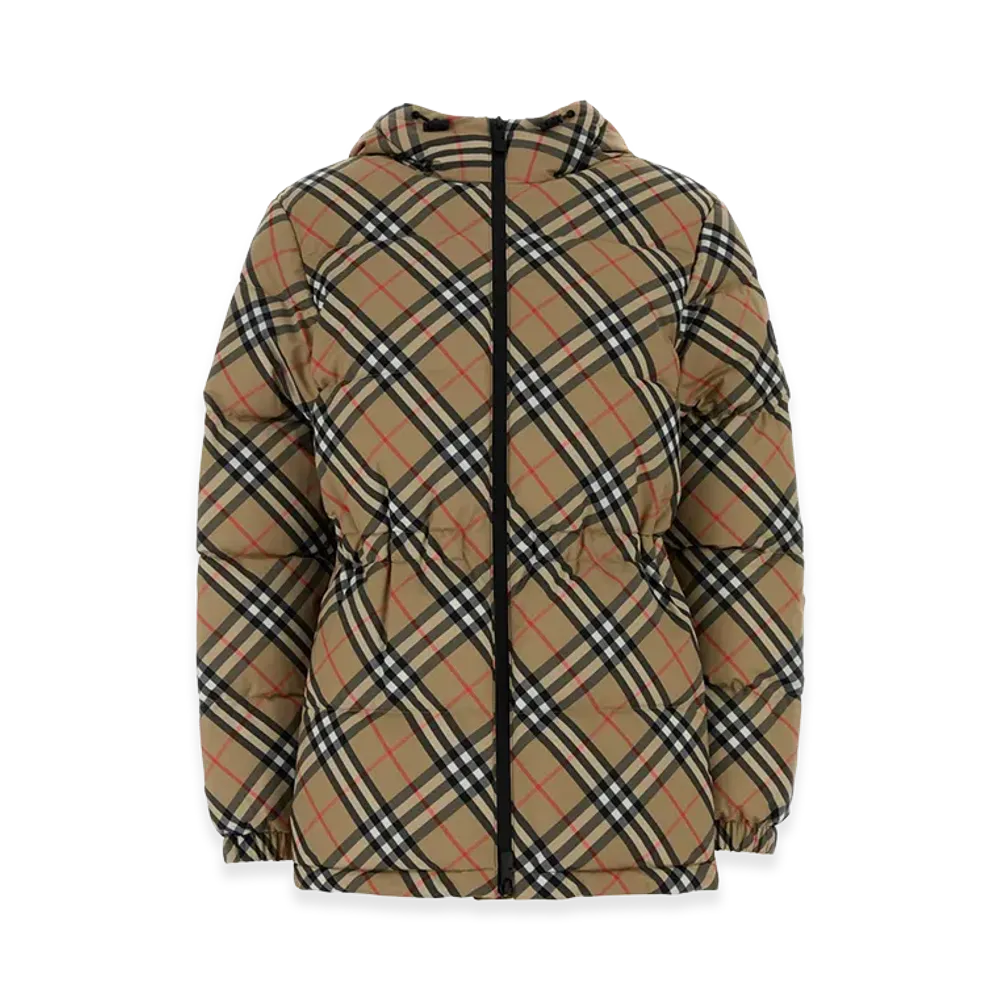 Burberry Women's Embroidered Polyester Padded Jacket "Checked"
