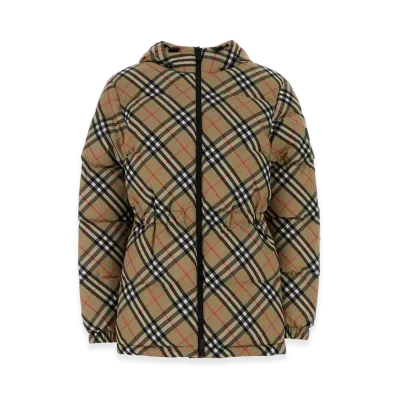 Burberry Women's Embroidered Polyester Padded Jacket "Checked"