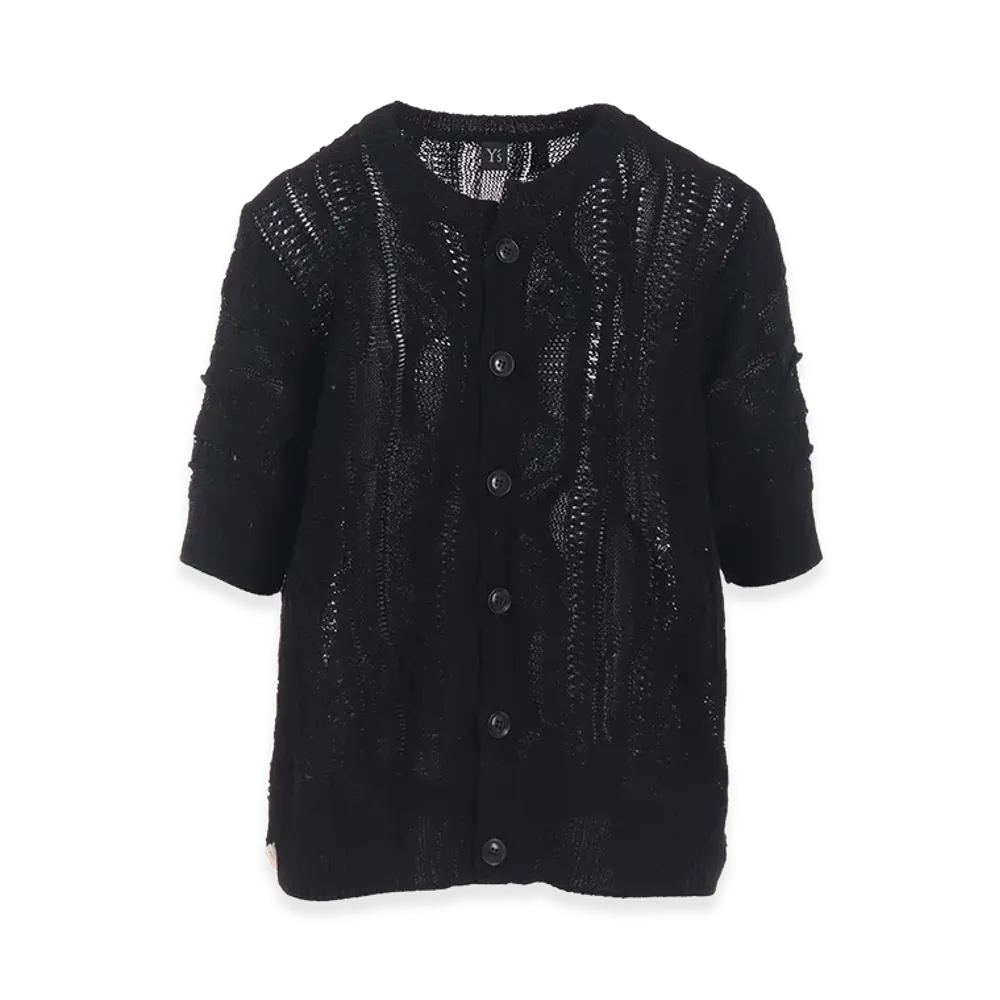 Y's 3D Cable Knit Cardigan "Black"