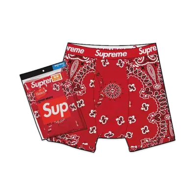 Supreme x Hanes Bandana Boxer Briefs (2 Pack) "Red"
