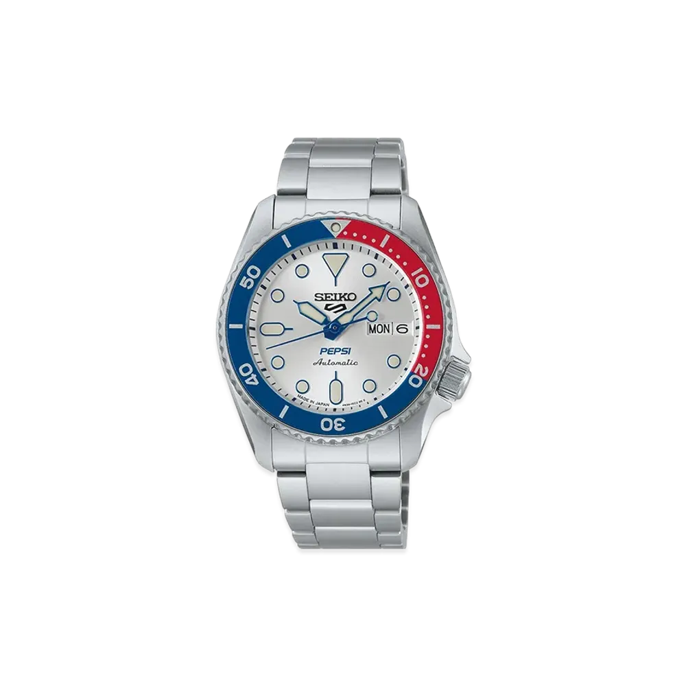 SEIKO 5 Sports x Pepsi Carriver 4R36 "Silver"