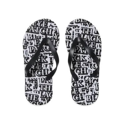 BlackEyePatch OG Label Patterned Beach Sandals "White"