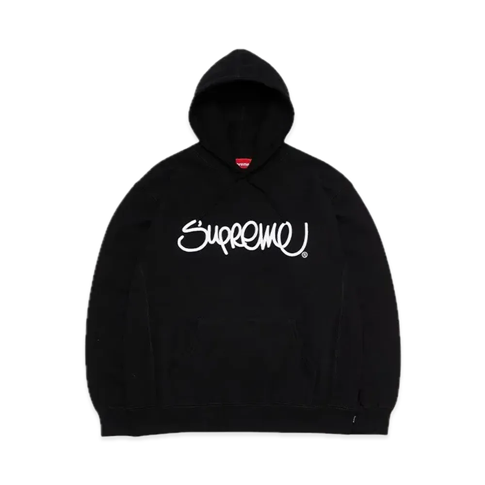 Supreme Raised Handstyle Hooded Sweatshirt "Black"