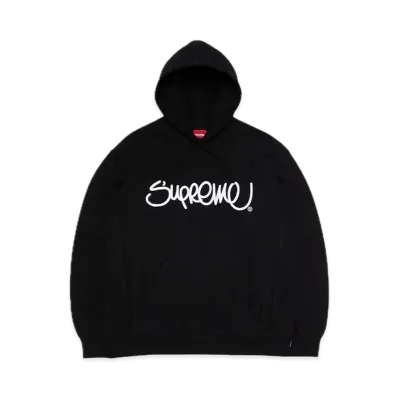 Supreme Raised Handstyle Hooded Sweatshirt "Black"