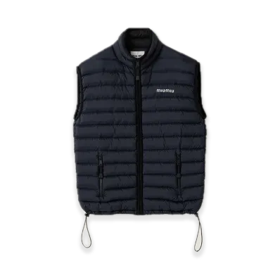 MIU MIU Light Pongee Down Vest "Navy"
