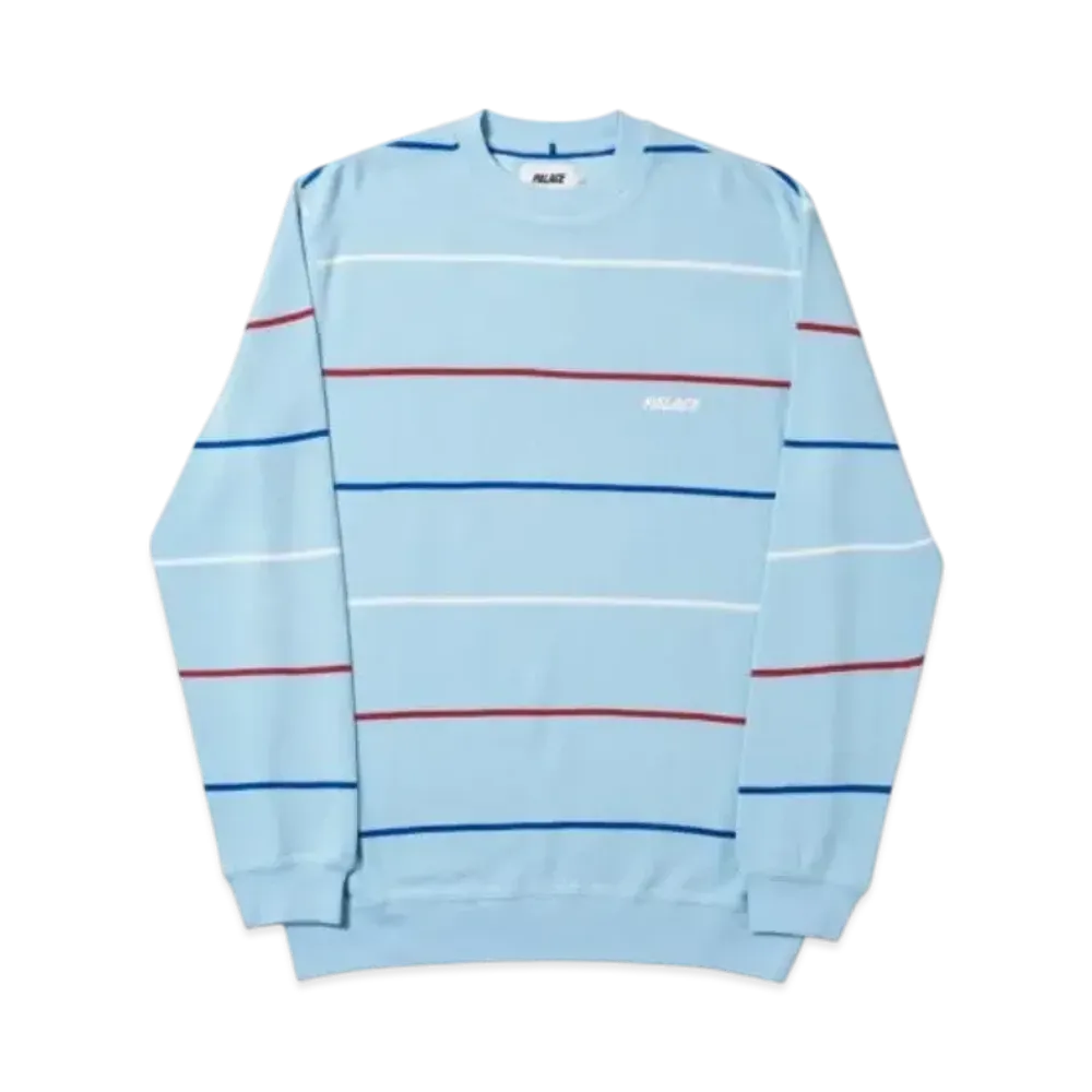 PALACE Waffler Stripe Crew "Sky"