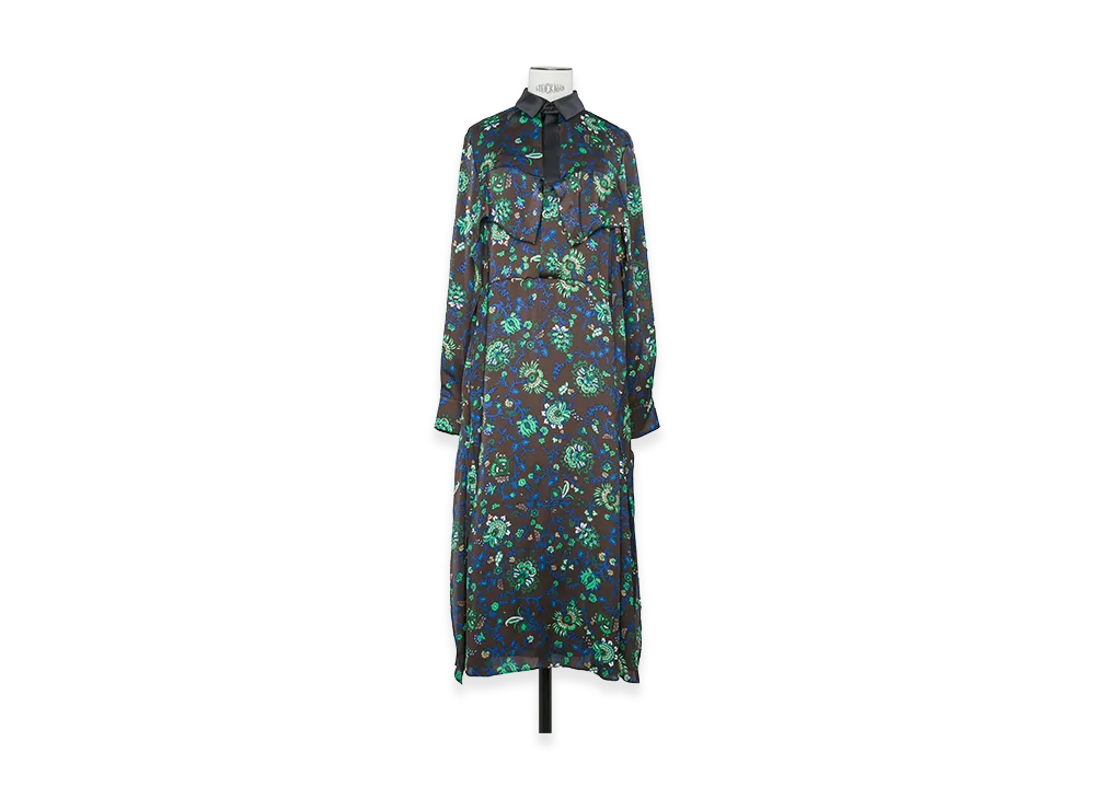 sacai Women's Floral Print Dress "Brown"