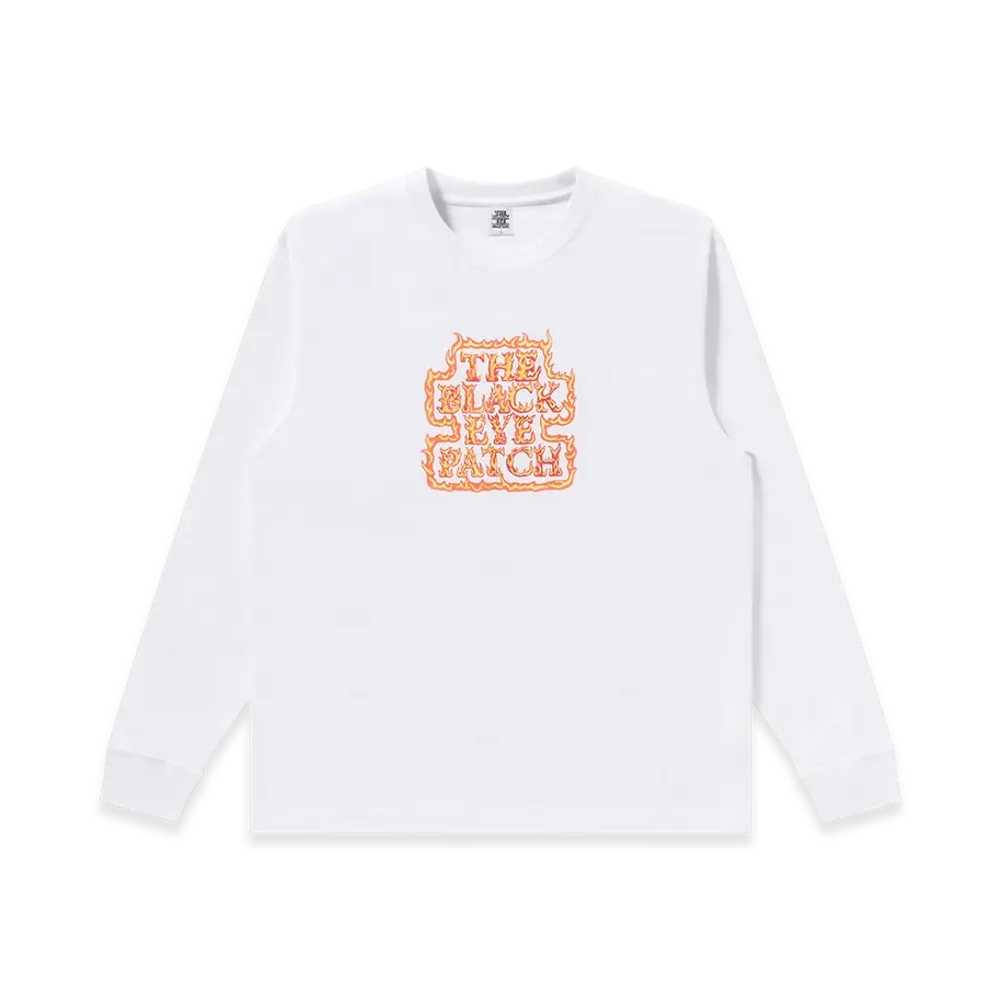 BlackEyePatch Flamed OG Label L/S Tee "White"