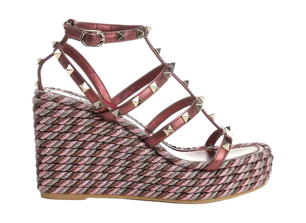 Valentino Garavani Women's Metallic Calfskin Wedge "Violet"