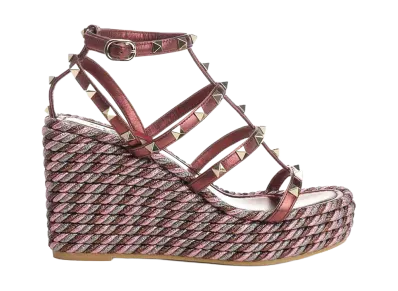 Valentino Garavani Women's Metallic Calfskin Wedge "Violet"