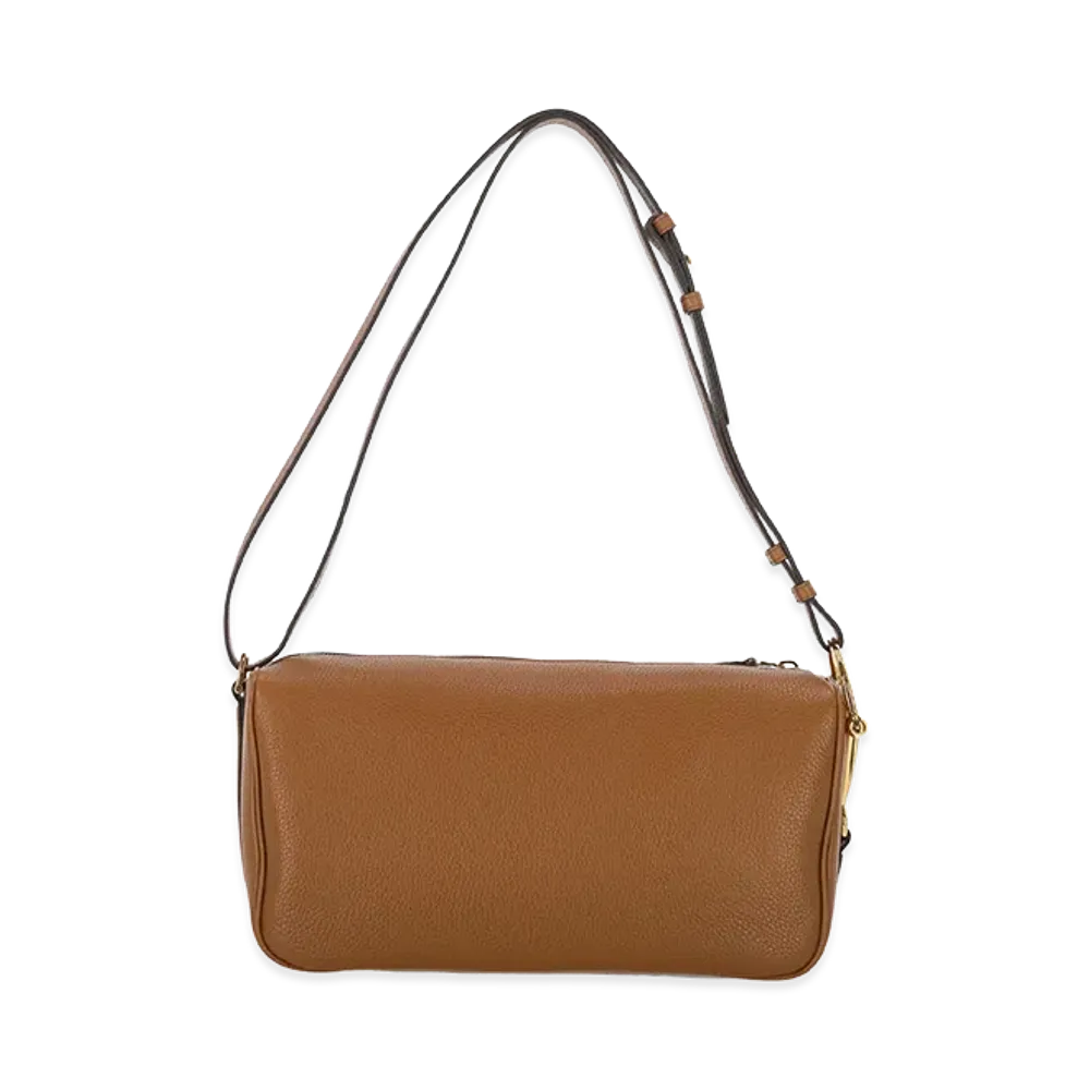 GUCCI Women's Leather Medium Gucci Half Horsebit Shoulder Bag "Brown"