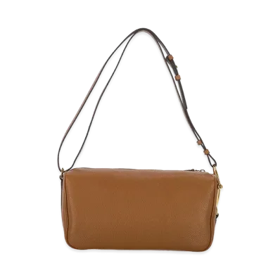 GUCCI Women's Leather Medium Gucci Half Horsebit Shoulder Bag "Brown"