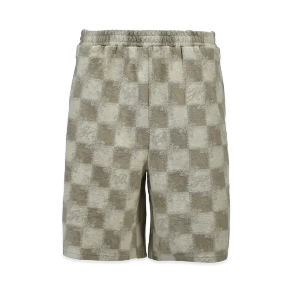 BREATH Block Check Pile Shorts "Beige"