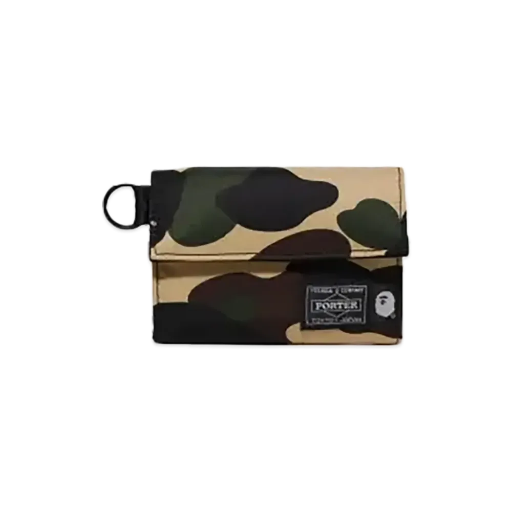 A BATHING APE x PORTER 1st Camo Wallet "Yellow"