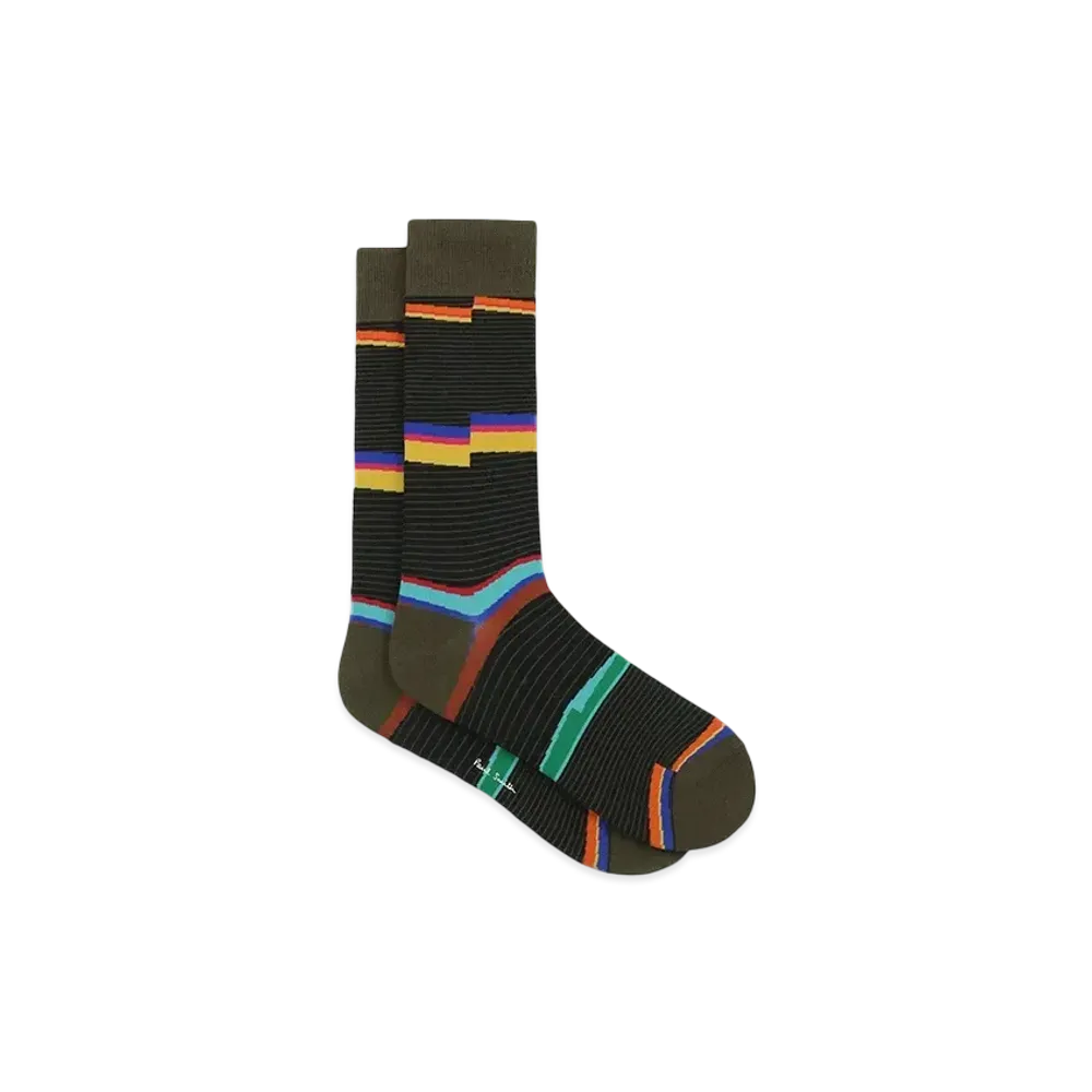 Paul Smith Wave Border Socks "Black"