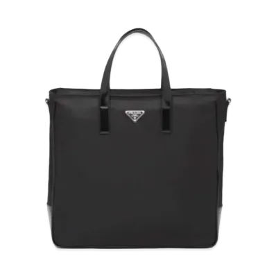PRADA Re-Nylon And Leather Tote "Black"