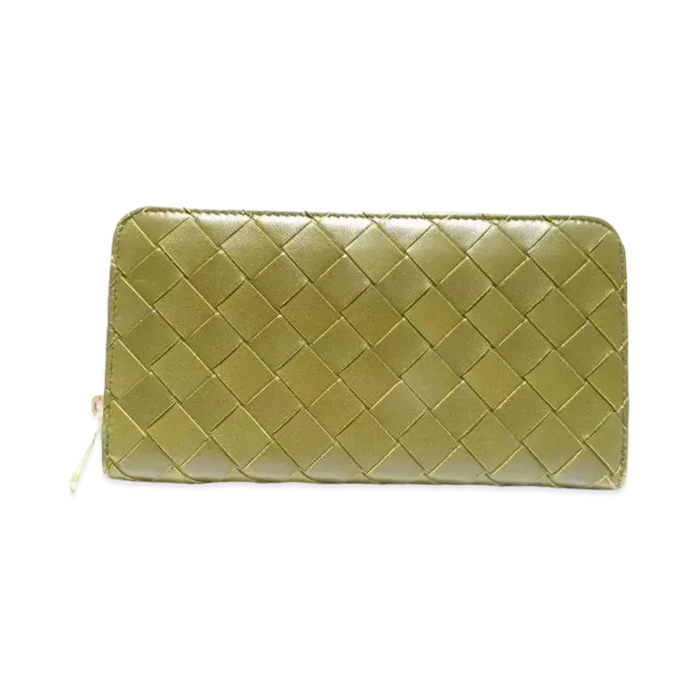 Bottega Veneta Intrecciato Calfskin Zip Around Wallet "Mud"